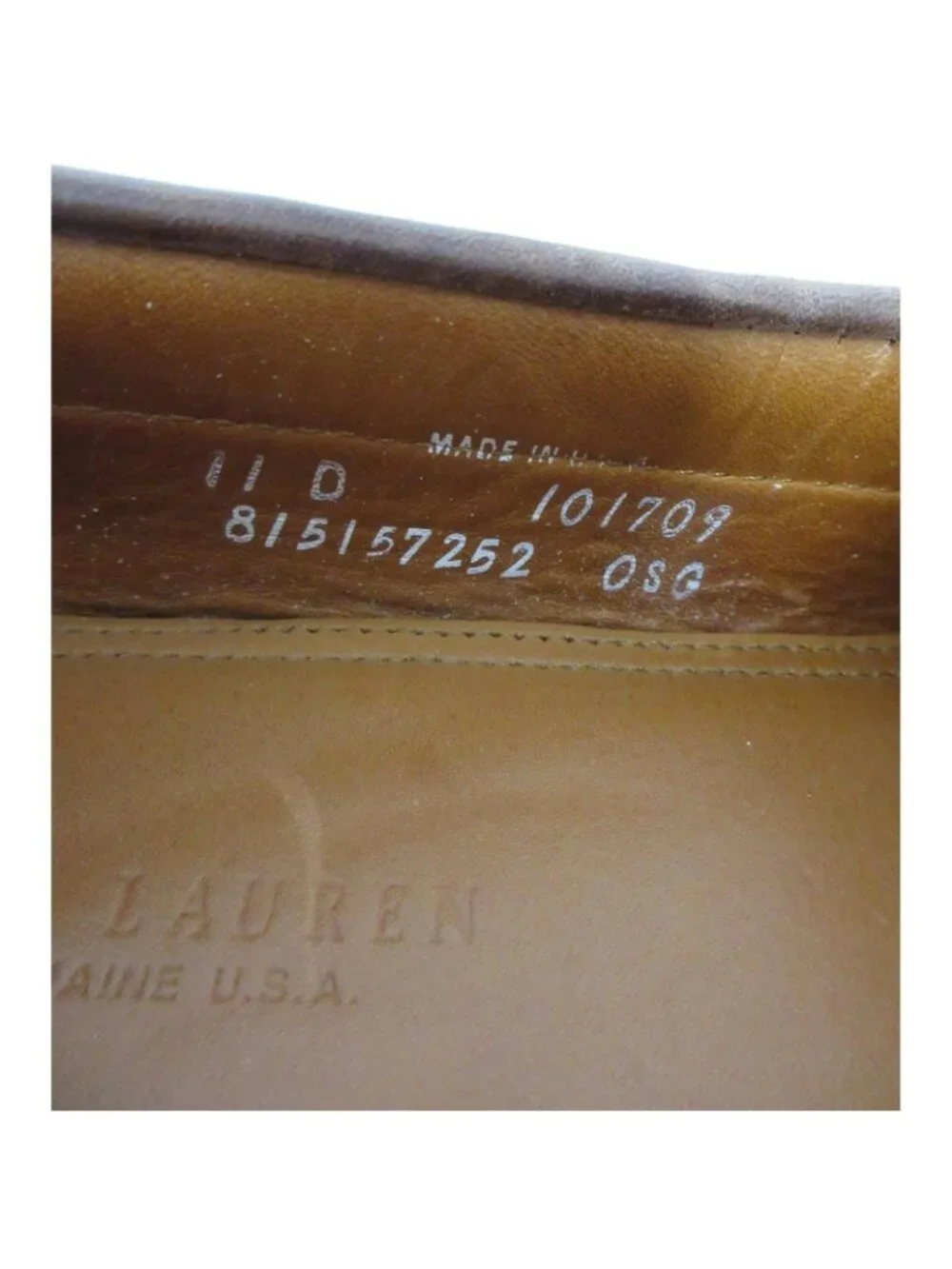 Ralph Lauren Boat Shoes 11 D Telford II Calf Leather Lace Up USA Made*